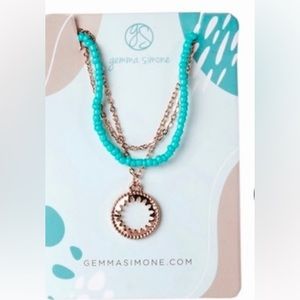 Gemma Simone multi strand necklace with turquoise